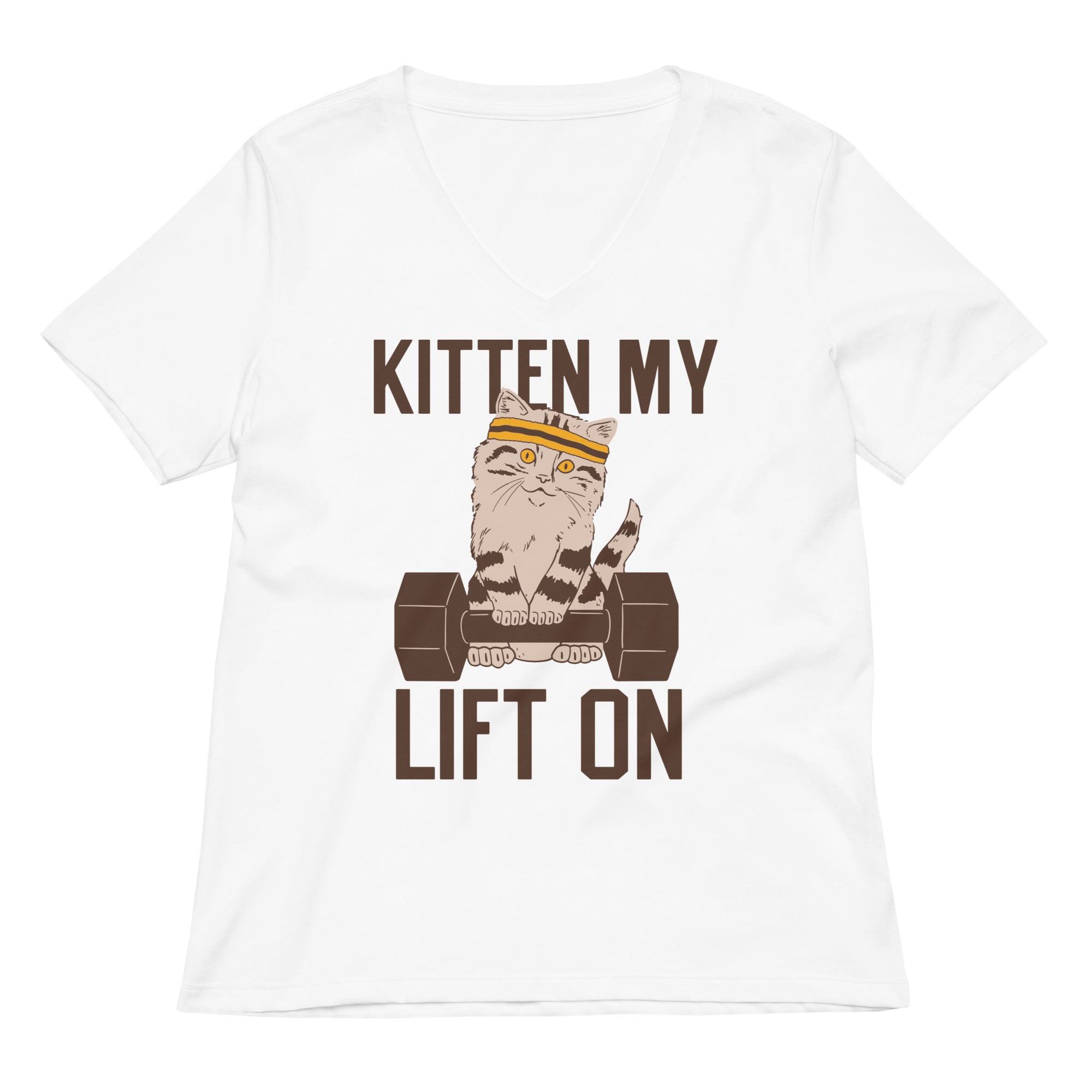 Kitten My Lift On Women S V Neck Tee V Neck T Shirt Clean Design